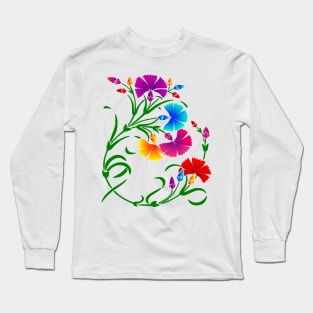 Elegant Floral Design Long Sleeve T-Shirt